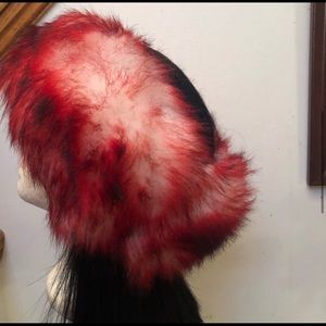 Red fur headband